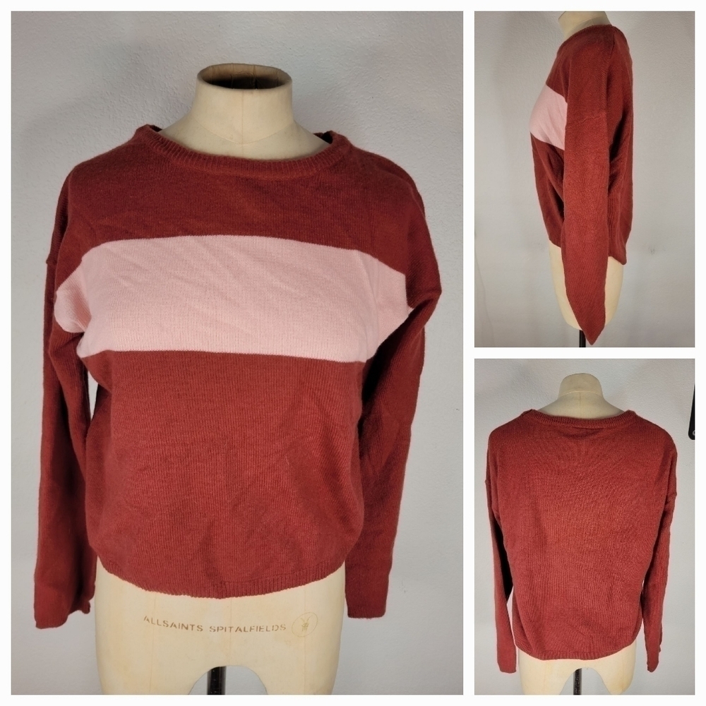 Saturday Sunday Sz M Sweater Boxy Colorblock Anthropologie